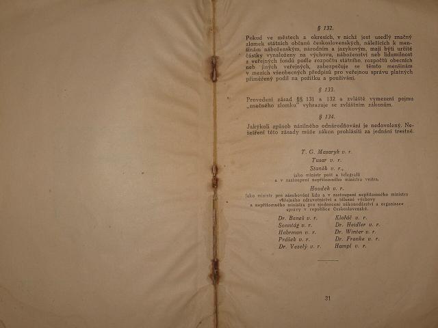 Ústava ČSR z roku 1920. Zdroj: Wikipedia